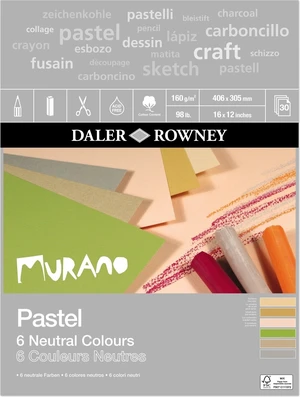 Daler Rowney Murano Pastel Paper Skicář 40,6 x 30,5 cm 160 g Neutral Colours