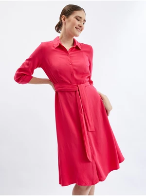 Dark pink women's shirt dress ORSAY