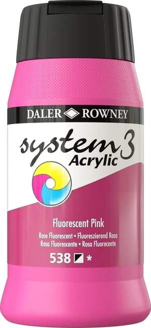 Daler Rowney System3 Acrylic Paint Fluorescent Pink 500 ml 1 pieza