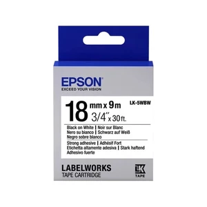 Epson LabelWorks LK-5WBW C53S655012 18mm x 9m, čierna tlač / biely podklad, silne priľnavá, originálna páska