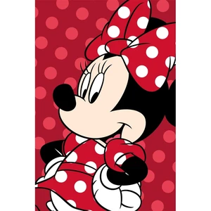 Czerwony koc dziecięcy z mikropluszu 100x150 cm Minnie – Jerry Fabrics