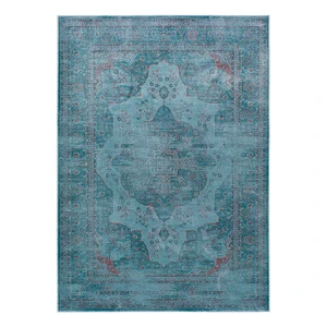 Niebieski dywan z wiskozy Universal Lara Aqua, 60x110 cm