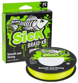 Berkley splietaná šnúra sick braid hi-vis žltá 150 m - 0,06 mm 5,4 kg