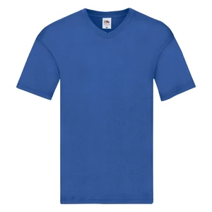 Blue Men's T-shirt Original V-neck Fruit of the Loom