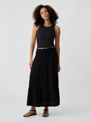 Black women's muslin maxi skirt GAP