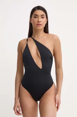 Jednodílné plavky Karl Lagerfeld černá barva, měkký košík