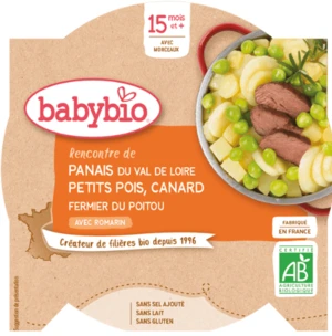 BABYBIO pastinák s hráškem a farmářskou kachnou 260 g