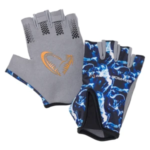 Savage gear rukavice marine half glove sea blue - l