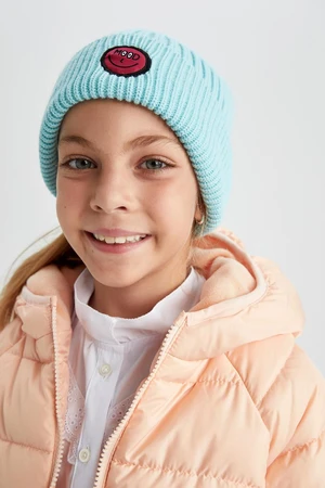 DEFACTO Girls' Woven Labeled Knitwear Beanie