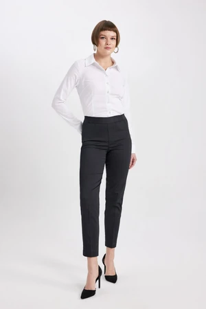 DEFACTO Cigarette Normal Waist Straight Leg Satin Basic Trousers