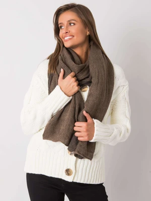 Women's knitted scarf in dark beige color