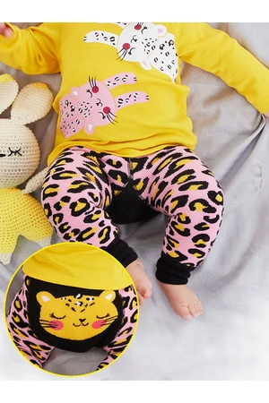 Denokids Leopard Baby Girl Pink Tights-pants