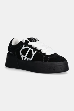 Semišové sneakers boty Naked Wolfe Kray černá barva, Kray Hairy Cow Suede Black