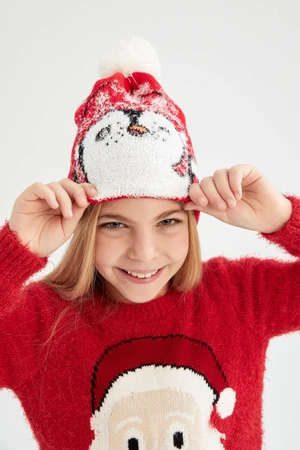 DEFACTO Girls' Christmas Themed Knitwear Beanie