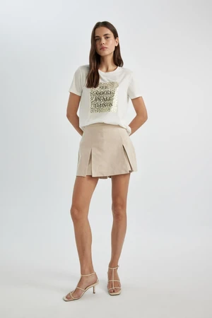 DEFACTO High Waist Wide Leg Shorts Skirt