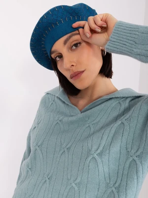 Navy beret with cashmere