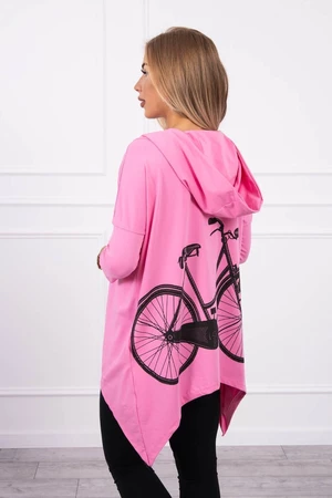 Sweatshirt with cycling print light pink