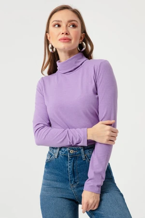 Lafaba Women's Lilac Turtleneck Knitted Blouse