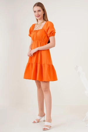 Bigdart 2351 Flared Poplin Dress - Orange