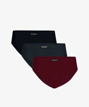 Classic men's briefs ATLANTIC 3Pack - black/gray/burgundy