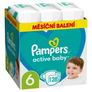 Pampers Active Baby vel. 6 Monthly Pack 13-18 kg dětské pleny 128 ks