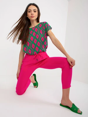 Fuchsia summer trousers made of fabric with SUBLEVEL bindings