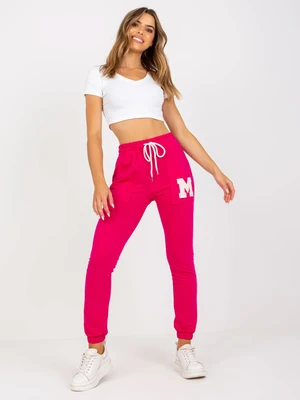 Fuchsia Women's Sweatpants with High Waist