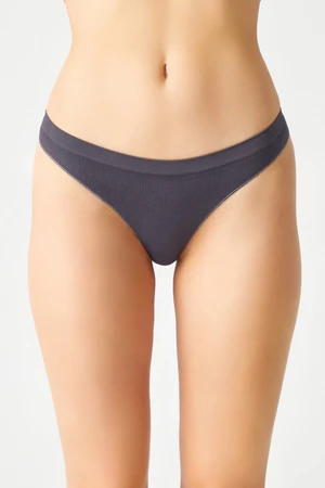 LOS OJOS Anthracite Corduroy Seamless Brazilian Pattern Panties