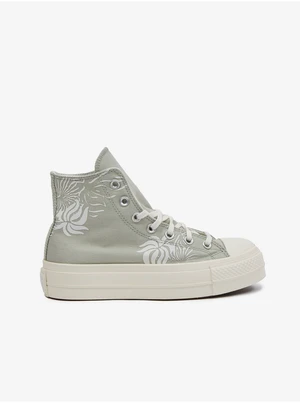 Light Green Women's Ankle Sneakers on the Converse Chuck Platform - Women