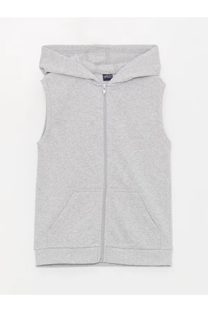 LC Waikiki Basic Boys' Zippered Vest with a Hoodie.