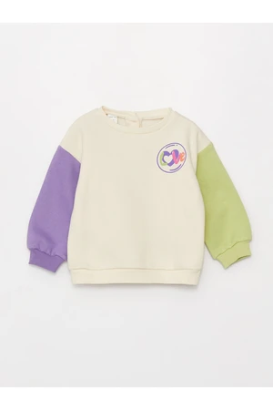 LC Waikiki Crew Neck Long Sleeve Printed Sweatshirt for Baby Girl