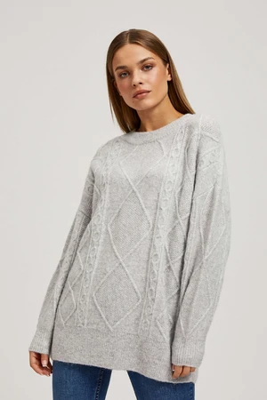 Sweater with decorative fabric