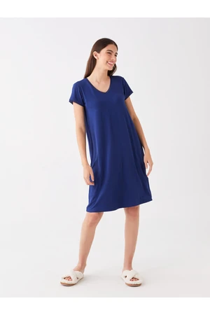 LC Waikiki V-Neck Plain Short Sleeve Women's Nightgown