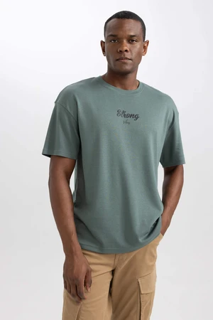 DEFACTO Comfort Fit Crew Neck Printed T-Shirt