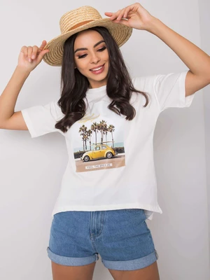 Women's white T-shirt with print