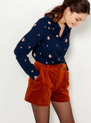 Brown Velvet Shorts CAMAIEU - Women