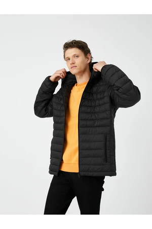 Koton Puffer Jacket Seasonal Hooded Zipper Pocket Detailed