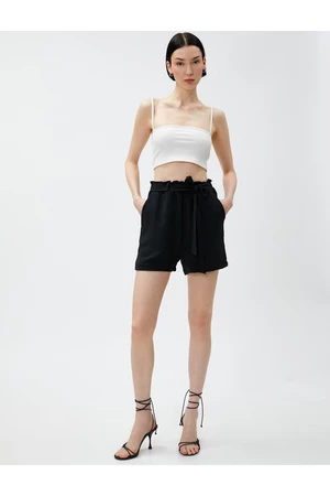 Koton Belted Shorts with Pockets