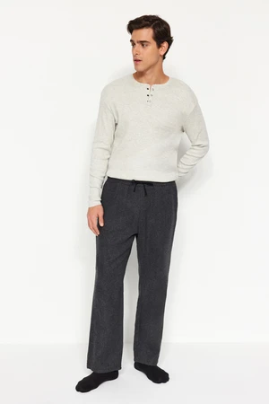 Trendyol Men's Anthracite Comfortable Fit and Woven Pajama Bottoms.