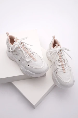 Marjin Women's High Transparent Sole Sneaker Lace-Up Sneakers Ojis white.