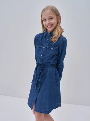 Big Star Woman's Dress 340105 Medium Denim-300