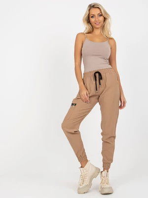 Camel cargo pants ZULUNA with pockets