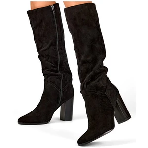 primohurt Suede women's high-heeled boots, knee-high boots with a stiletto heel