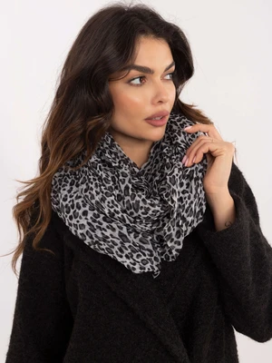 Black and white women's scarf with print