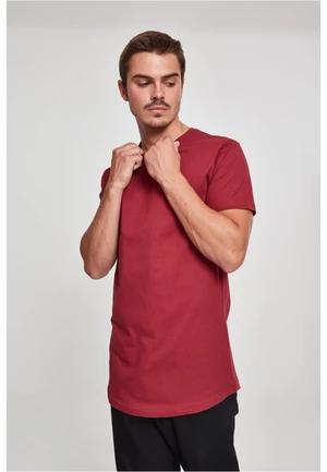 Shaped long t-shirt in burgundy color