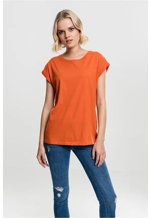 Women's T-shirt with extended shoulder rust orange