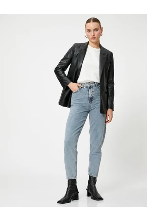 Koton Prosty Jean Spodnie Jeansowe Z Wysokim Stanem Crop Leg - Lucy Jean