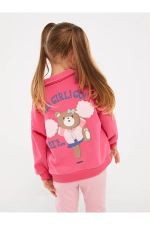 LC Waikiki Polo Neck Printed Baby Girl Sweatshirt