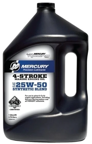 Mercury 4-Stroke Marine Engine Oil Synthetic Blend 25W-50 4 L Olej do silników zaburtowych, olej do silników stacjonarnych