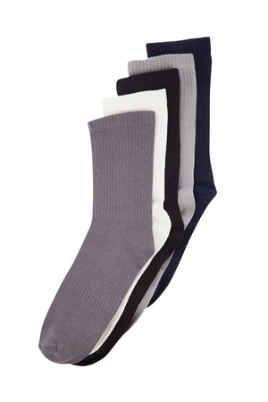 Trendyol Multi-Colored 5-Pack Plain Textured College Socks